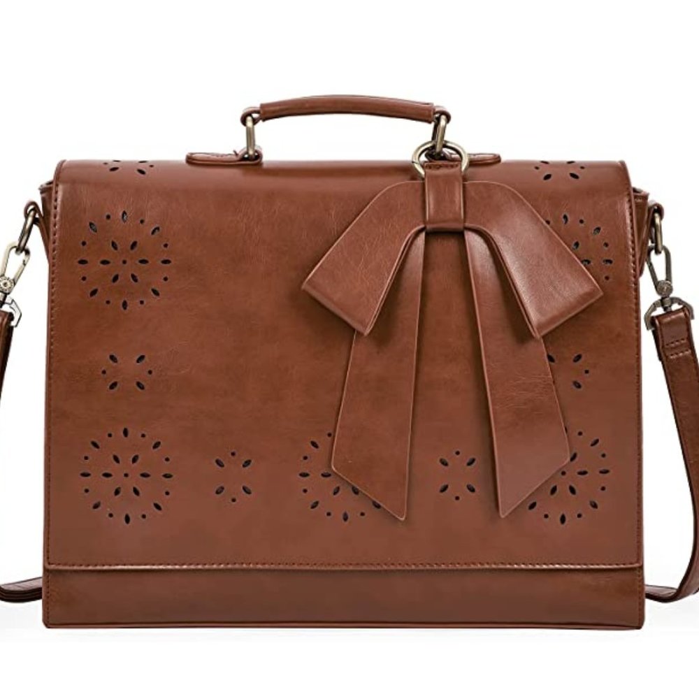 ECOSUSI Women's Briefcase Vegan Leather Laptop Bag for School Shoulder Computer